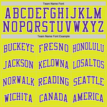 Laden Sie das Bild in den Galerie-Viewer, Custom Neon Yellow Purple-White Authentic Basketball Jersey
