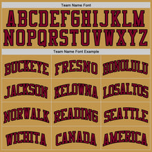Load image into Gallery viewer, Custom Old Gold Maroon-Black Authentic Basketball Jersey
