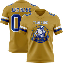 Laden Sie das Bild in den Galerie-Viewer, Custom Old Gold Royal-White Authentic Football Jersey
