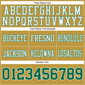 Custom Old Gold Kelly Green-White Authentic Football Jersey