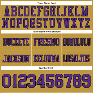 Custom Old Gold Purple-Black Authentic Football Jersey