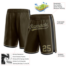 Load image into Gallery viewer, Custom Olive Camo Cream-Black Authentic Salute To Service Basketball Shorts
