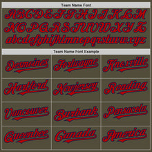 Load image into Gallery viewer, Custom Olive Red-Navy Mesh Authentic Throwback Salute To Service Baseball Jersey
