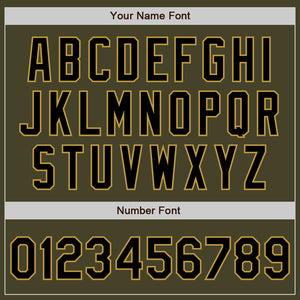 Custom Olive Black-Old Gold Authentic Salute To Service Baseball Jersey