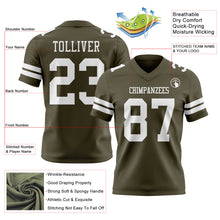 Load image into Gallery viewer, Custom Olive White Authentic Salute To Service Football Jersey
