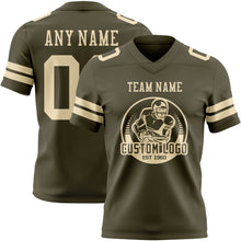 Load image into Gallery viewer, Custom Olive Cream Authentic Salute To Service Football Jersey
