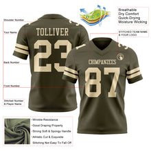 Load image into Gallery viewer, Custom Olive Cream Authentic Salute To Service Football Jersey

