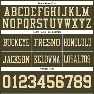 Custom Olive Cream Authentic Salute To Service Football Jersey