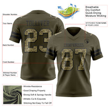 Load image into Gallery viewer, Custom Olive Camo-Black Authentic Salute To Service Football Jersey
