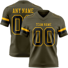 Load image into Gallery viewer, Custom Olive Black-Gold Authentic Salute To Service Football Jersey

