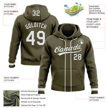 Load image into Gallery viewer, Custom Stitched Olive White-Olive Baseball Pullover Sweatshirt Hoodie
