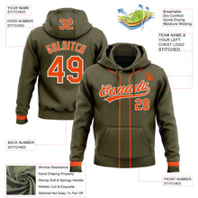 Load image into Gallery viewer, Custom Stitched Olive Orange-White Baseball Pullover Sweatshirt Hoodie
