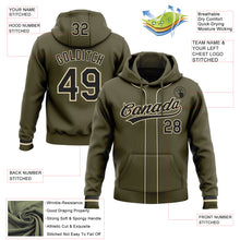 Load image into Gallery viewer, Custom Stitched Olive Black-Cream Baseball Pullover Sweatshirt Hoodie
