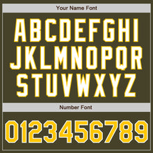 Load image into Gallery viewer, Custom Olive Yellow-White Authentic Baseball Jersey

