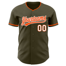 Load image into Gallery viewer, Custom Olive Orange-White Authentic Baseball Jersey
