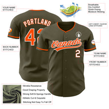 Load image into Gallery viewer, Custom Olive Orange-White Authentic Baseball Jersey

