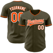 Load image into Gallery viewer, Custom Olive Orange-White Authentic Baseball Jersey

