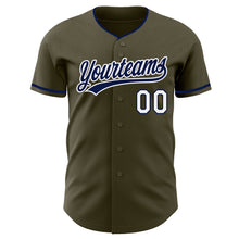 Загрузить изображение в средство просмотра галереи, Custom Olive Navy-White Authentic Baseball Jersey

