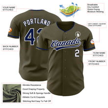 Загрузить изображение в средство просмотра галереи, Custom Olive Navy-White Authentic Baseball Jersey
