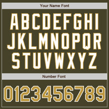 Load image into Gallery viewer, Custom Olive Old Gold-White Authentic Baseball Jersey
