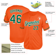 Laden Sie das Bild in den Galerie-Viewer, Custom Orange Kelly Green-White Mesh Authentic Throwback Baseball Jersey
