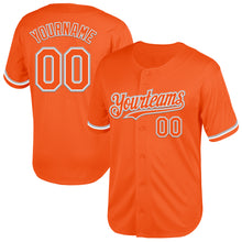 Load image into Gallery viewer, Custom Orange White-Gray Mesh Authentic Throwback Baseball Jersey
