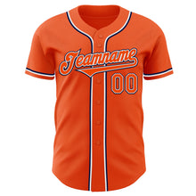 Load image into Gallery viewer, Custom Orange White-Navy Authentic Baseball Jersey
