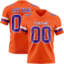 Load image into Gallery viewer, Custom Orange Purple-White Authentic Football Jersey
