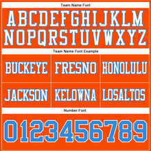 Load image into Gallery viewer, Custom Orange Powder Blue-White Authentic Football Jersey
