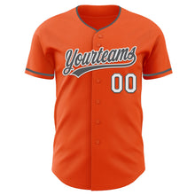 Laden Sie das Bild in den Galerie-Viewer, Custom Orange Steel Gray-White Authentic Baseball Jersey
