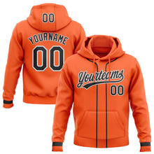 Load image into Gallery viewer, Custom Stitched Orange Black-White Baseball Pullover Sweatshirt Hoodie
