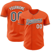 Laden Sie das Bild in den Galerie-Viewer, Custom Orange Steel Gray-White Authentic Baseball Jersey
