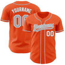 Laden Sie das Bild in den Galerie-Viewer, Custom Orange Gray-White Authentic Baseball Jersey
