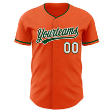 Laden Sie das Bild in den Galerie-Viewer, Custom Orange Green-White Authentic Baseball Jersey

