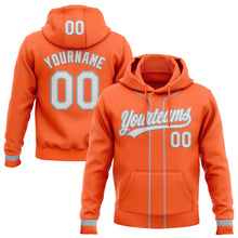Load image into Gallery viewer, Custom Stitched Orange White-Gray Baseball Pullover Sweatshirt Hoodie
