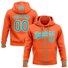 Laden Sie das Bild in den Galerie-Viewer, Custom Stitched Orange Aqua-White Baseball Pullover Sweatshirt Hoodie
