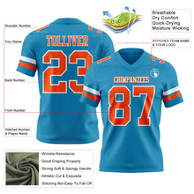 Charger l&#39;image dans la galerie, Custom Panther Blue Orange-White Mesh Authentic Football Jersey
