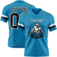 Charger l&#39;image dans la galerie, Custom Panther Blue Black-White Mesh Authentic Football Jersey
