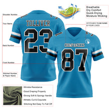Charger l&#39;image dans la galerie, Custom Panther Blue Black-White Mesh Authentic Football Jersey
