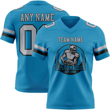 Charger l&#39;image dans la galerie, Custom Panther Blue Gray-Black Mesh Authentic Football Jersey
