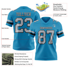 Charger l&#39;image dans la galerie, Custom Panther Blue Gray-Black Mesh Authentic Football Jersey
