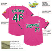 Load image into Gallery viewer, Custom Pink Kelly Green-White Mesh Authentic Throwback Baseball Jersey
