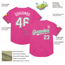 Load image into Gallery viewer, Custom Pink White-Green Mesh Authentic Throwback Baseball Jersey
