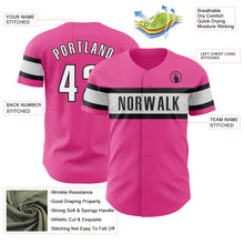 Charger l&#39;image dans la galerie, Custom Pink White-Black Authentic Baseball Jersey
