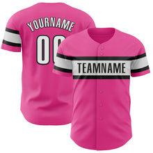 Charger l&#39;image dans la galerie, Custom Pink White-Black Authentic Baseball Jersey
