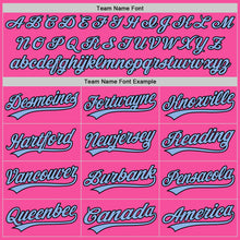 Laden Sie das Bild in den Galerie-Viewer, Custom Pink Light Blue-Black Authentic Baseball Jersey
