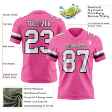 Laden Sie das Bild in den Galerie-Viewer, Custom Pink White-Black Authentic Football Jersey
