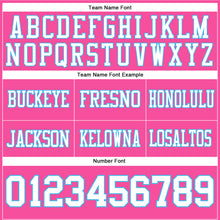 Загрузить изображение в средство просмотра галереи, Custom Pink White-Sky Blue Authentic Football Jersey
