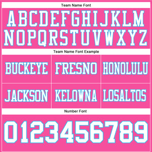 Custom Pink White-Sky Blue Authentic Football Jersey