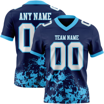 Custom Pink White Black-Lakes Blue Splash Mesh Authentic Football Jersey